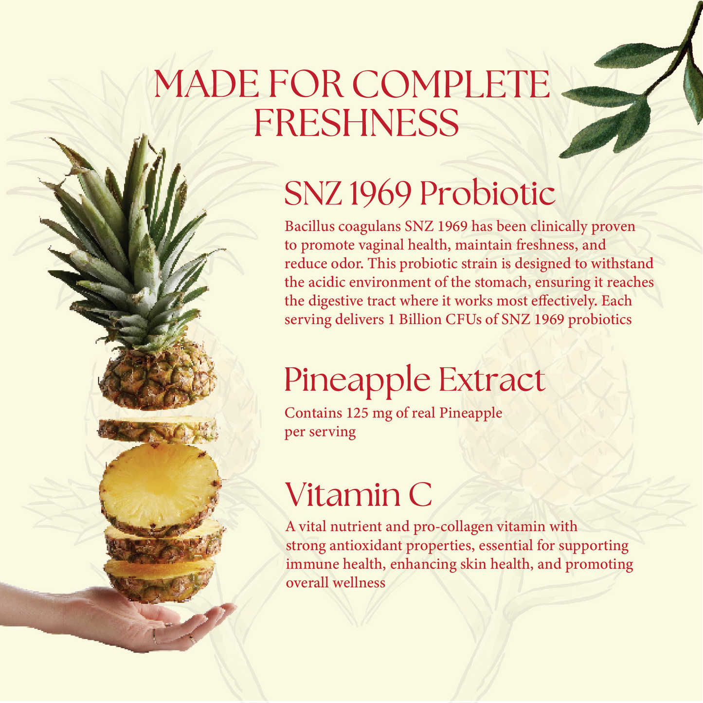 Inside Care Feminine Balance Gummies 60 count - Tropical Pineapple